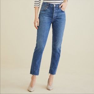 Agolde high rise Jamie raw hem